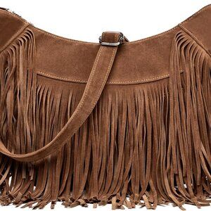 Fringe Hobo Bags for Women Vintage Suede Crossbody Bag Hippie Western Cowgirl Pu